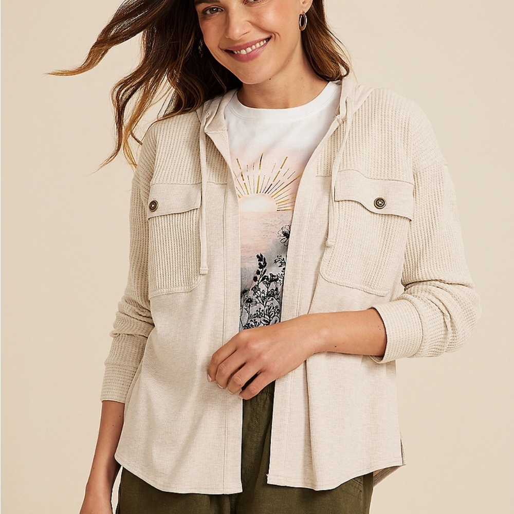 Maurices Cream Utility Jacket with Hood